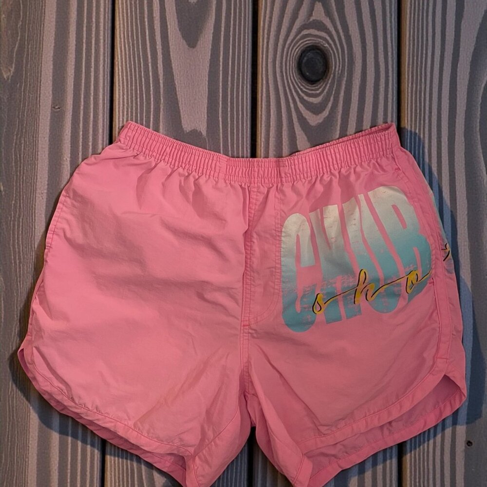 Chubbies Pink Swim Trunks Men’s Medium Retro Swim Shorts Pockets - Picture 2 of 4